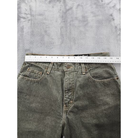 Vintage Eddie Bauer High Rise Relaxed Fit Tapered Leg Jeans Size 10 Green Denim - Picture 12 of 16